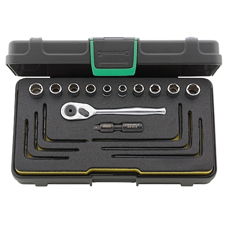 Stahlwille Tools 6, 3 mm (1/4") Socket set for Hi-Lok bolts 40A/40AD/16/2 18-pcs. 96016304